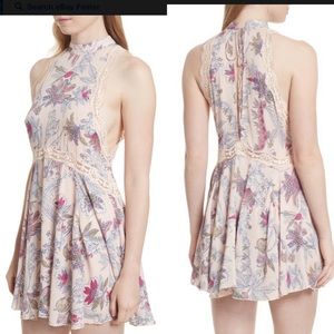 Free People She Moves Mini Dress in Ivory Combo